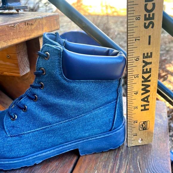 BLUE SUEDE SHOES DENIM ANKLE BOOTS SIZE 10 - Picture 13 of 15